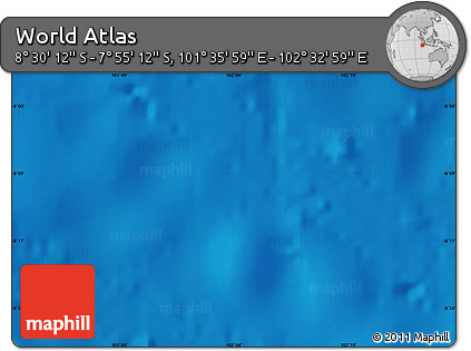 Shaded Relief Map of the Area around 8° 12' 42" S, 102° 4' 29" E