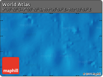 Shaded Relief Map of the Area around 8° 12' 42" S, 102° 4' 29" E