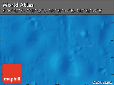 Shaded Relief Map of the Area around 8° 12' 42" S, 102° 4' 29" E