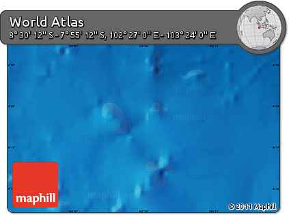 Shaded Relief Map of the Area around 8° 12' 42" S, 102° 55' 30" E
