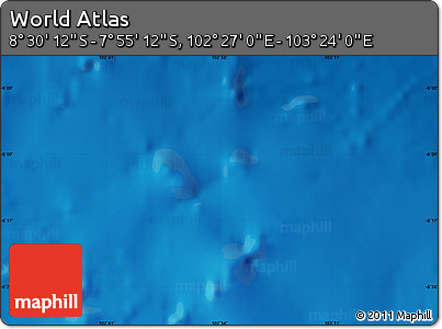 Shaded Relief Map of the Area around 8° 12' 42" S, 102° 55' 30" E
