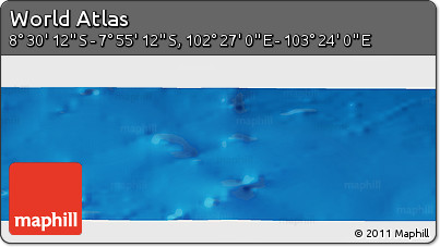 Shaded Relief Panoramic Map of the Area around 8° 12' 42" S, 102° 55' 30" E