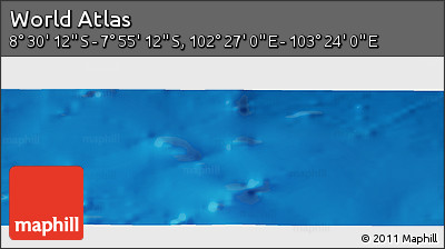 Shaded Relief Panoramic Map of the Area around 8° 12' 42" S, 102° 55' 30" E