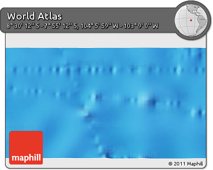 Shaded Relief 3D Map of the Area around 8° 12' 42" S, 103° 37' 30" W