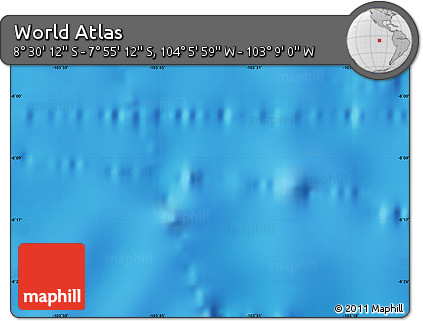 Physical Map of the Area around 8° 12' 42" S, 103° 37' 30" W