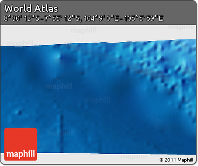 Shaded Relief 3D Map of the Area around 8° 12' 42" S, 104° 37' 30" E