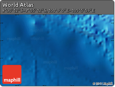 Shaded Relief Map of the Area around 8° 12' 42" S, 104° 37' 30" E