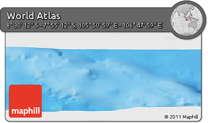 Physical Panoramic Map of the Area around 8° 12' 42" S, 106° 19' 29" E