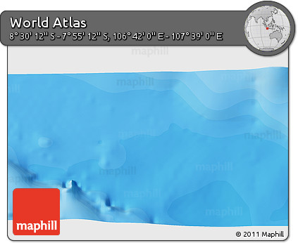 Political 3D Map of the Area around 8° 12' 42" S, 107° 10' 30" E