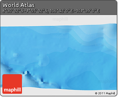 Political 3D Map of the Area around 8° 12' 42" S, 107° 10' 30" E