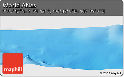 Physical Panoramic Map of the Area around 8° 12' 42" S, 107° 10' 30" E