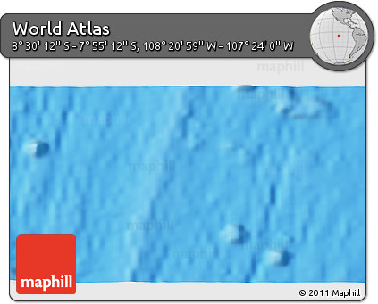 Physical 3D Map of the Area around 8° 12' 42" S, 107° 52' 30" W