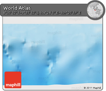 Physical 3D Map of the Area around 8° 12' 42" S, 108° 52' 30" E