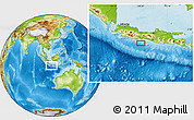 Physical Location Map of the area around 8° 12' 42" S, 108° 52' 30" E