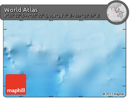 Physical Map of the Area around 8° 12' 42" S, 108° 52' 30" E