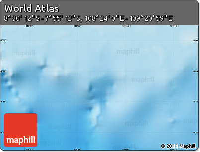 Shaded Relief Map of the Area around 8° 12' 42" S, 108° 52' 30" E