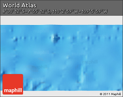 Physical 3D Map of the Area around 8° 12' 42" S, 109° 34' 29" W