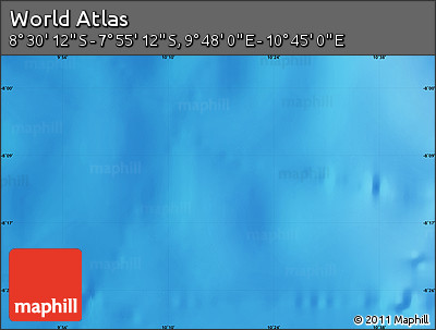 Shaded Relief Map of the Area around 8° 12' 42" S, 10° 16' 30" E