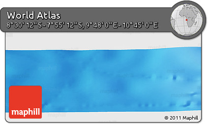 Shaded Relief Panoramic Map of the Area around 8° 12' 42" S, 10° 16' 30" E