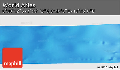 Shaded Relief Panoramic Map of the Area around 8° 12' 42" S, 10° 16' 30" E