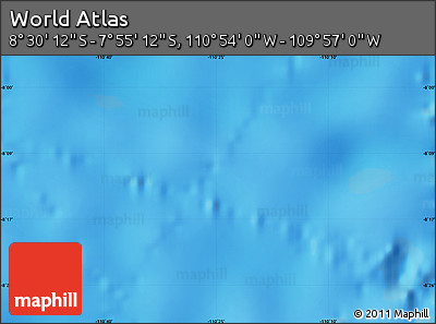 Physical Map of the Area around 8° 12' 42" S, 110° 25' 30" W