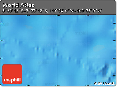 Physical Map of the Area around 8° 12' 42" S, 110° 25' 30" W