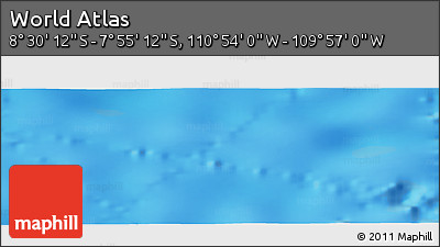 Physical Panoramic Map of the Area around 8° 12' 42" S, 110° 25' 30" W