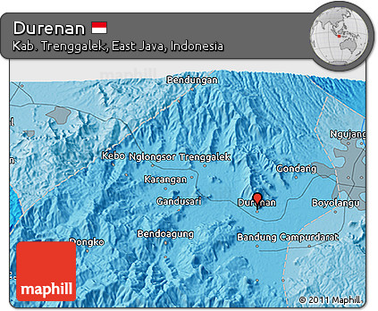 Political 3D Map of Durenan