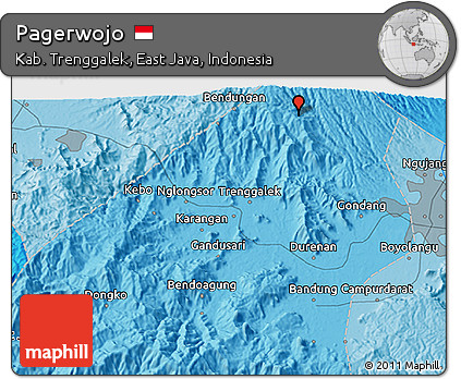 Political 3D Map of Pagerwojo