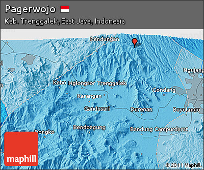 Political 3D Map of Pagerwojo