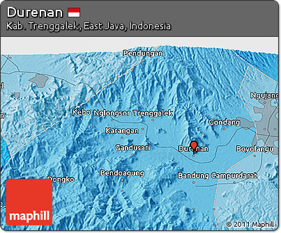 Political 3D Map of Durenan