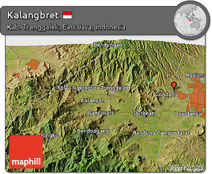 Satellite 3D Map of Kalangbret