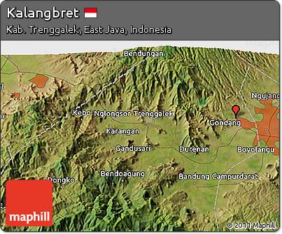 Satellite 3D Map of Kalangbret