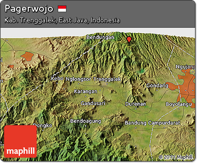 Satellite 3D Map of Pagerwojo