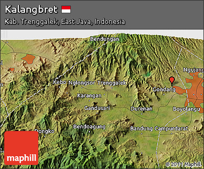 Satellite 3D Map of Kalangbret