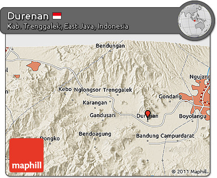 Shaded Relief 3D Map of Durenan