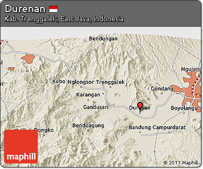 Shaded Relief 3D Map of Durenan