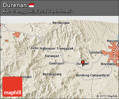 Shaded Relief 3D Map of Durenan