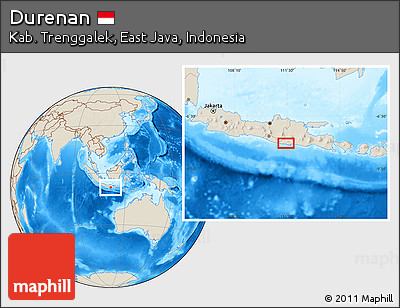 Shaded Relief Location Map of Durenan