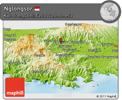 Physical Panoramic Map of Nglongsor