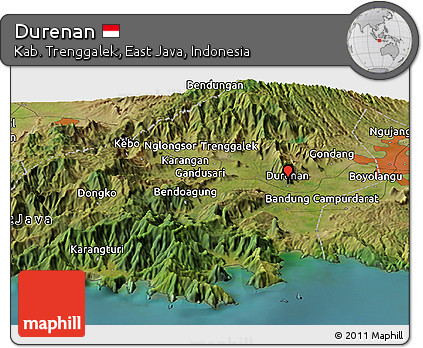 Satellite Panoramic Map of Durenan