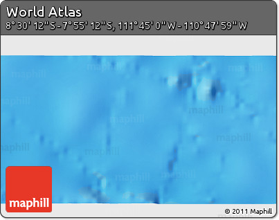 Shaded Relief 3D Map of the Area around 8° 12' 42" S, 111° 16' 30" W
