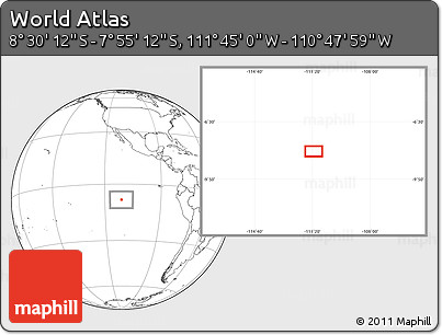 Blank Location Map of the Area around 8° 12' 42" S, 111° 16' 30" W