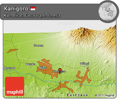 Physical 3D Map of Kanigoro