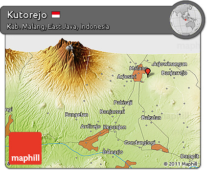 Physical 3D Map of Kutorejo