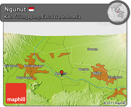 Physical 3D Map of Ngunut