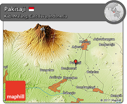 Physical 3D Map of Pakisaji