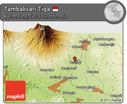 Physical 3D Map of Tambaksari Tiga