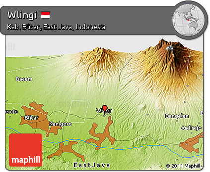 Physical 3D Map of Wlingi