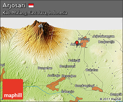 Physical 3D Map of Arjosari